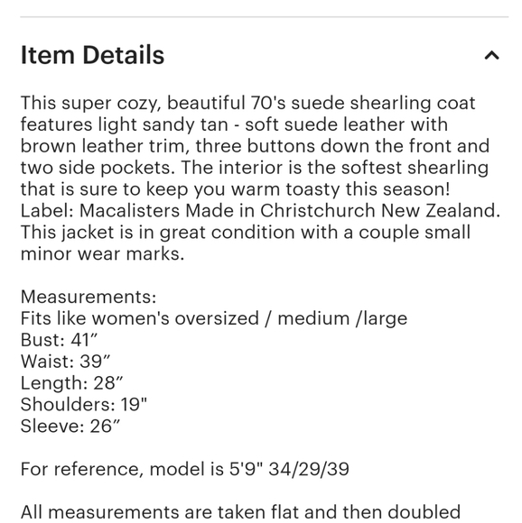 🍂🍁《VINTAGE》REAL DEAL SHEARLING COAT! - Picture 11 of 11